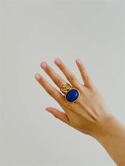 yves saint laurent arty ring fake|Yves Saint Laurent Navy Glass Arty Ring, Golden.